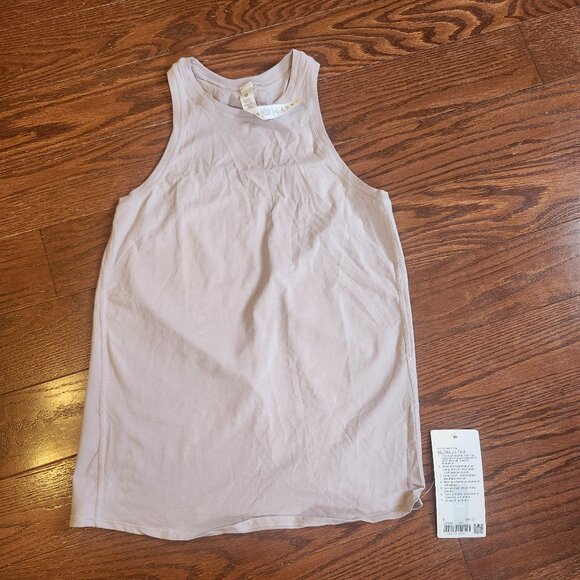 NWT Lululemon All Tied Up Tank Size 6 Light Purple Yoga Gym Athletic Top Open B - Picture 1 of 6